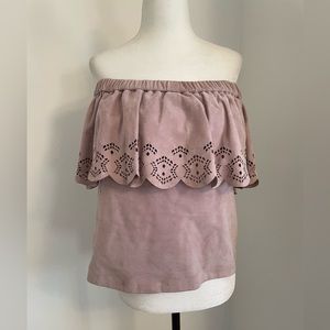 Lamarque NWT suede off the shoulder shirt